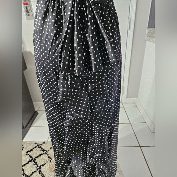 NWT! Kate Young Black and White Polka-dot Maxi Dress Size 4 - Picture 6 of 9